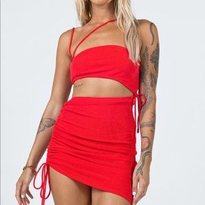 Imelda Princess Polly Mini Dress - Red